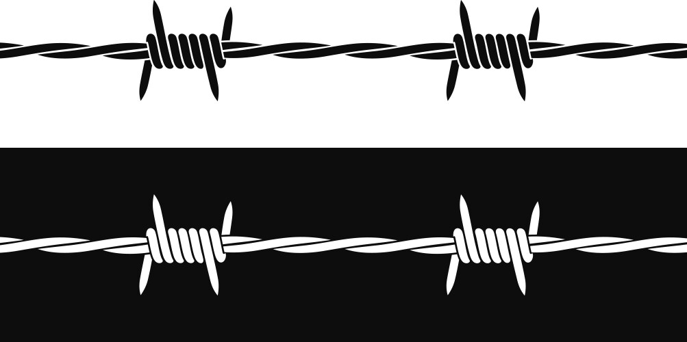 Barbed wire seamless 3d and engraving styles Vector Image