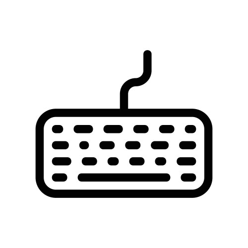 Outline computer keyboard icon representing data vector image