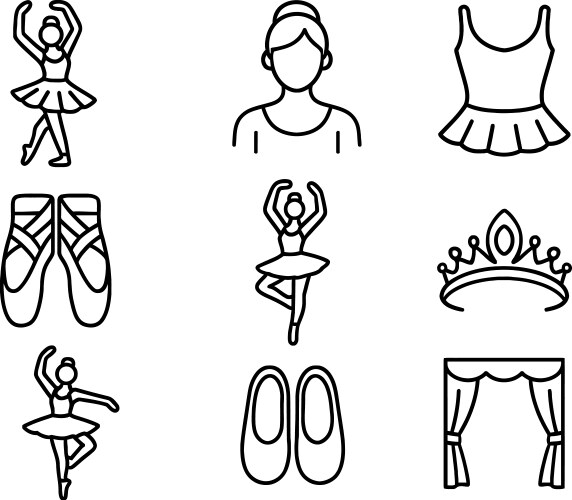 Ballet-themed featuring dancers Vector Image