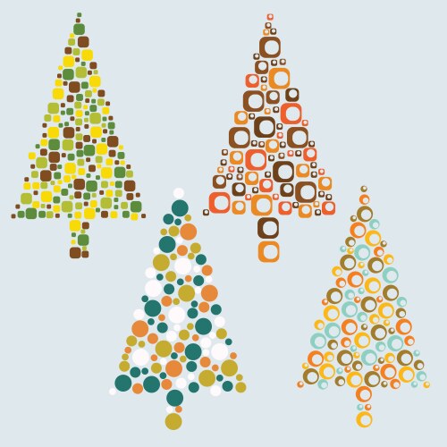 Geometric shape tree Royalty Free Vector Image