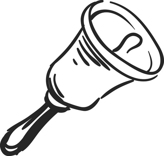 Hand-Drawn Bell Icon Vector Image