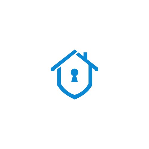 House realty lock secure logo vector image