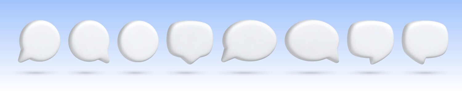 Render 3d of white speech bubble vector image