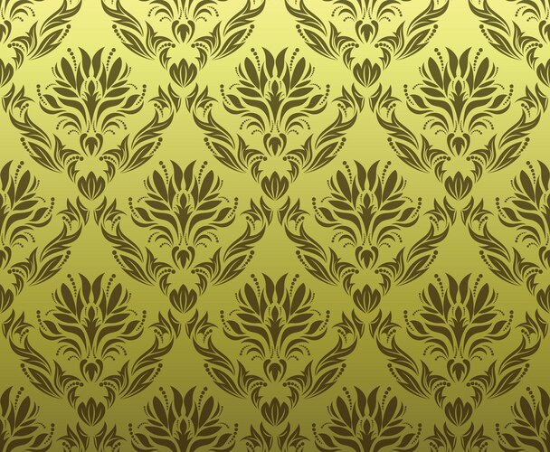 Floral damask green seamless pattern Royalty Free Vector