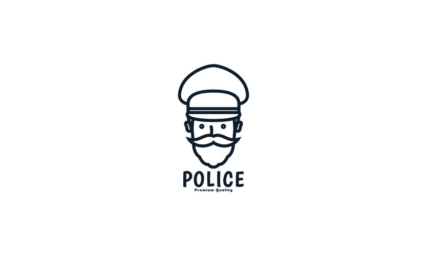 Police with beard line logo icon design Vector Image
