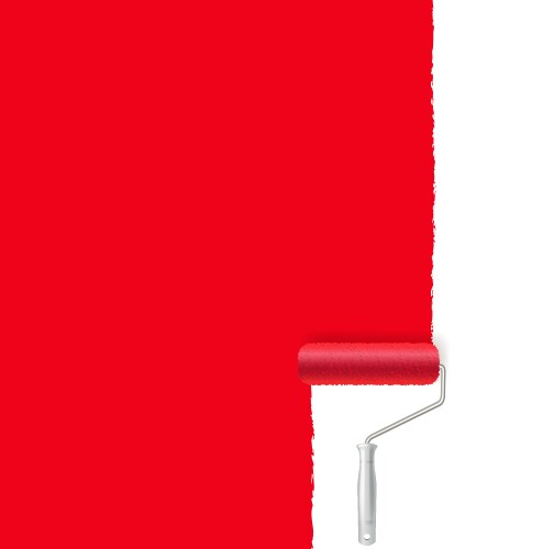 red paint roller and stroke vector image