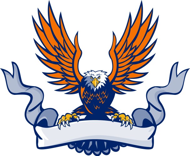 Soaring bald eagle color realistic portrait Vector Image