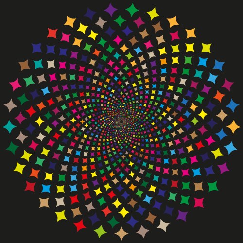 Multicolored dots square particle array pattern vector image
