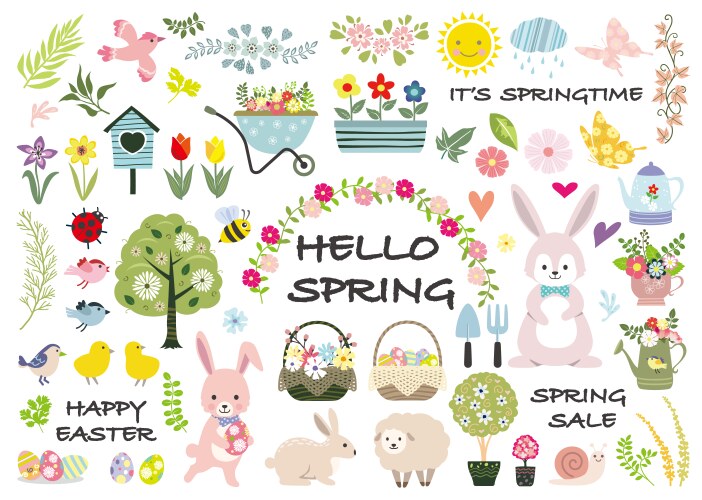 Easter set Royalty Free Vector Image - VectorStock