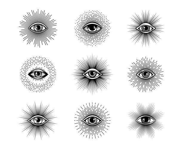 Illuminati eyes occult providence magic symbol Vector Image