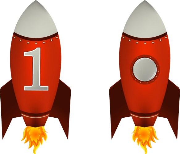 Red rockets isolated transparent background Vector Image