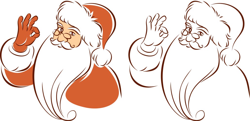 Santa Claus Portrait - Retro Style Vector Image