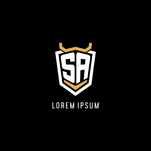 Initial sa geometric shield esport logo monogram – Royalty-Free Vector ...