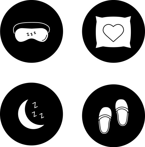 Sleepy Icons: Bedding & Comfort Vector Image