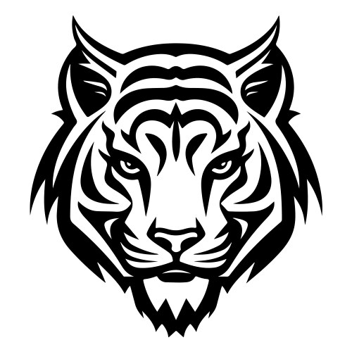 Tiger head emblem hand drawn sketch Vector Image