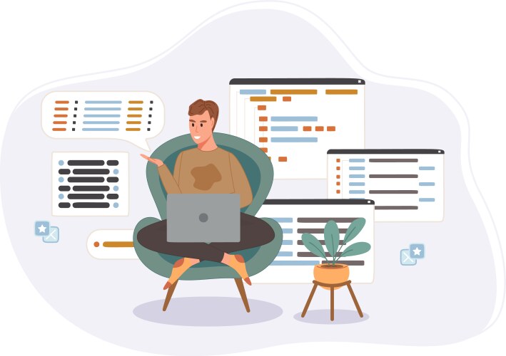 Web Developer Coding Interface vector image