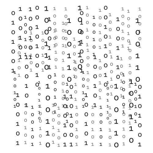 Random numbers code screen listing table cyphe Vector Image