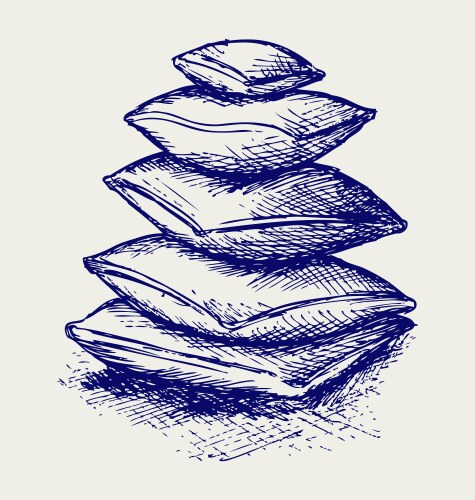 Hand-Drawn Pillow Sketch Vector Image