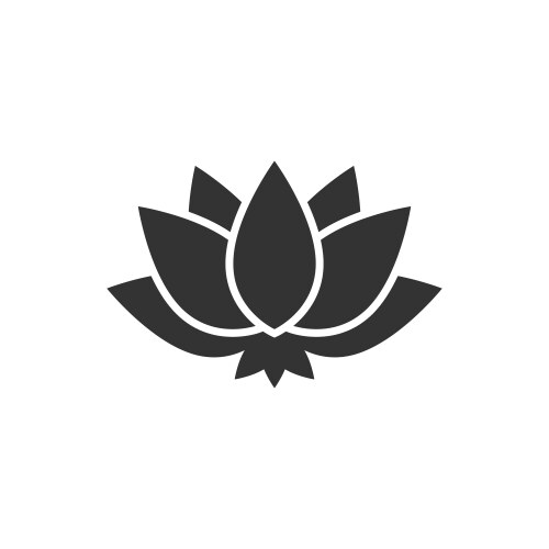 Lotus icon in flat style flower leaf on white vector image