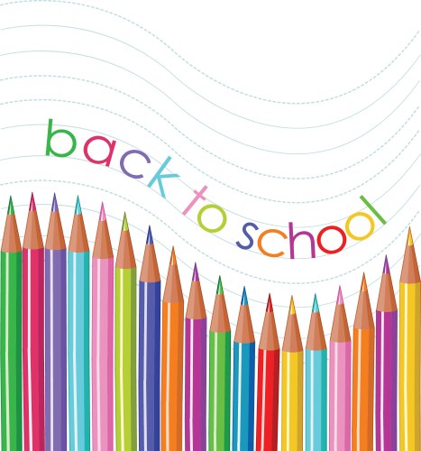 Back to school color pencils background Royalty Free Vector