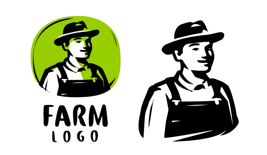 farmer logo design template farm organic food vector image