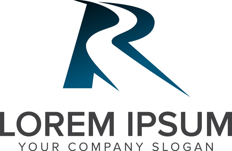 R letter wings logo design with black bird fly Vector Image