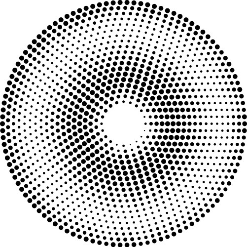 Radial dotted halftone background Royalty Free Vector Image