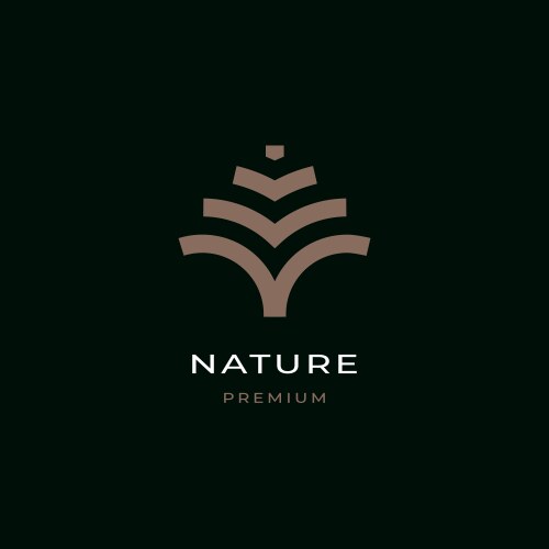 Pine tree sunset nature logo Royalty Free Vector Image