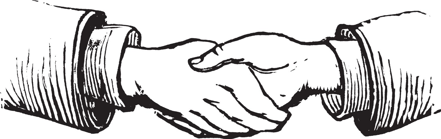 Vintage Handshake Engraving Vector Image