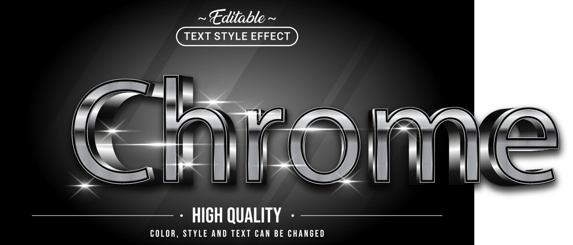 Editable text style effect - chrome Vector Image