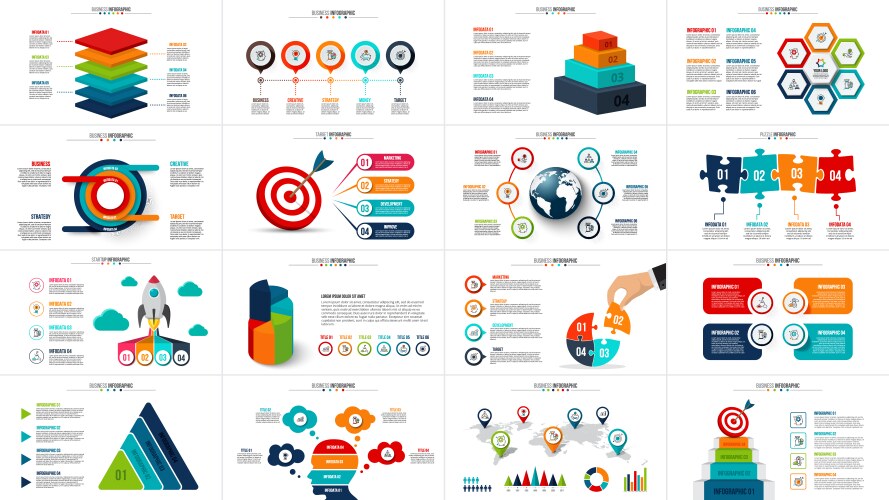 Colorful infographics elements Royalty Free Vector Image