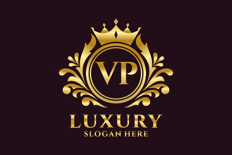 Initial vp letter royal luxury logo template Vector Image
