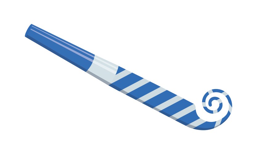 Unrolled Party Horn - Blue & Silver Vector Image