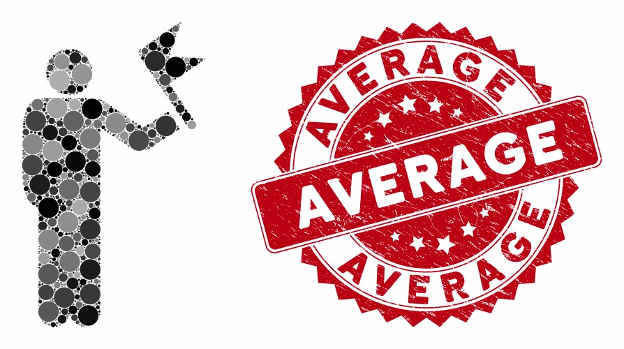 Mosaic man with flag distress average seal Vector Image