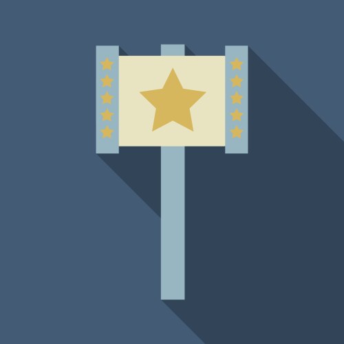 Plastic toy hammer in flat style with shadow Vector Image