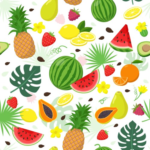 Fruits and Leaves Border – Royalty-Free Vector | VectorStock