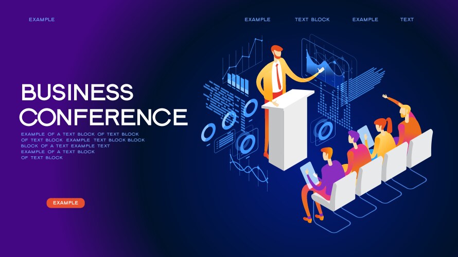 Business conference web banner Vector Image