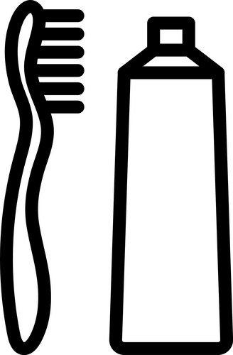 Toothbrush and toothpaste icon Royalty Free Vector Image