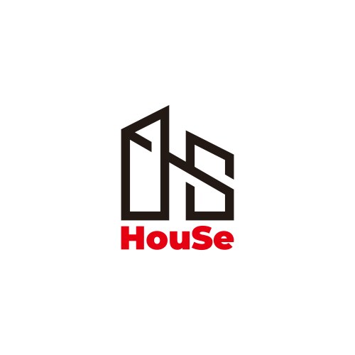 Letter hs house construction logo Vector Image