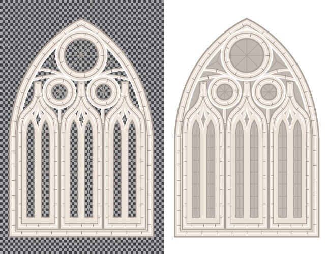 Medieval gothic stained glass window Royalty Free Vector