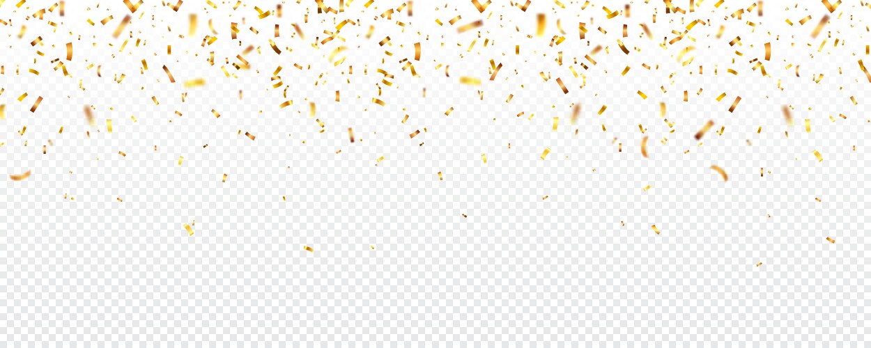 christmas golden confetti falling shiny glitter vector image