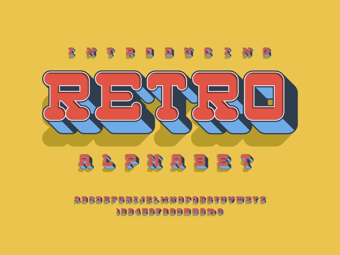 Retro font vector image