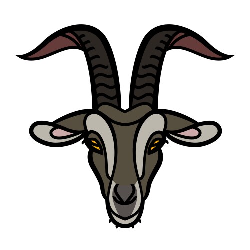 Goat Head Icon - Horned Animal Vector Image