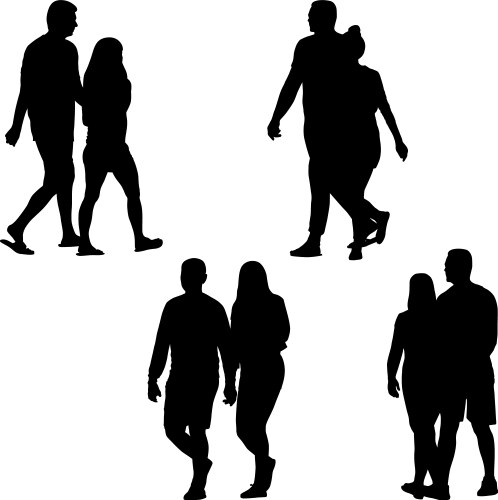 Couple silhouettes Royalty Free Vector Image - VectorStock