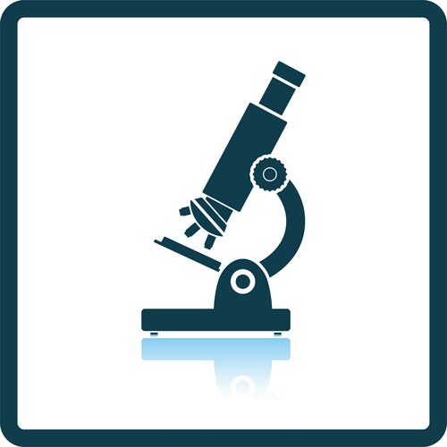 Simple clinical laboratory microscope logo Vector Image