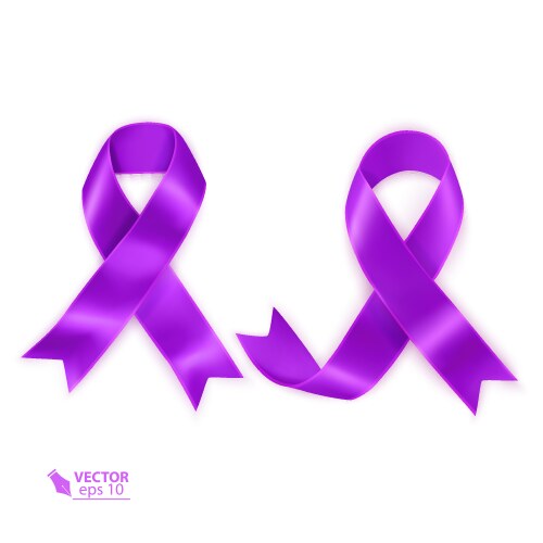 Set purple awareness ribbons for general Vector Image