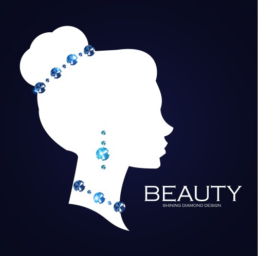 jewelry shop adverticing templatefemale head vector image