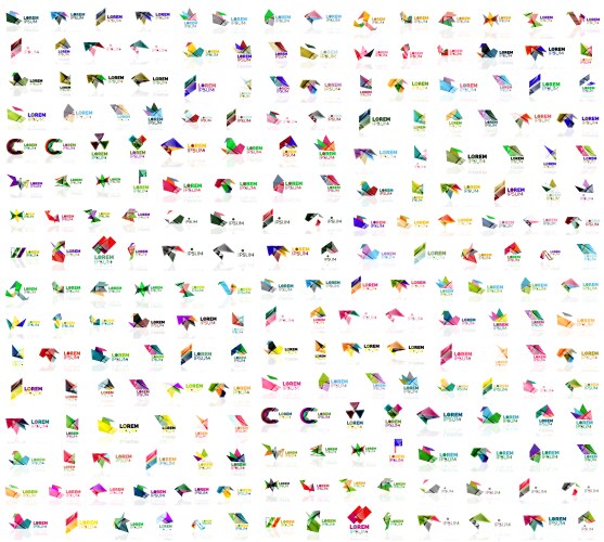 Mega collection of geometrical abstract logo Vector Image
