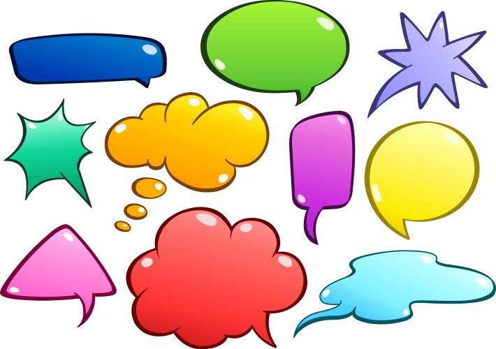 Colorful set different speech bubbles Royalty Free Vector