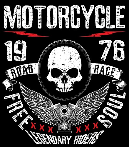 Motorcycle T-Shirt or Poster Concept Vector Image